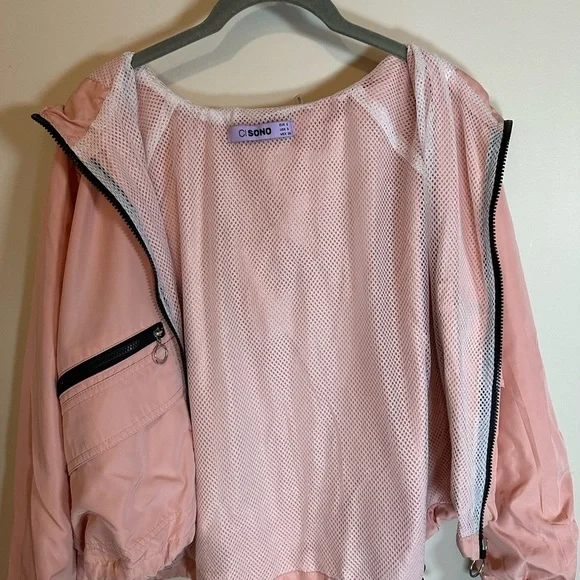 Cisono ci sono women’s small pink jacket black accent light rain - Picture 4 of 7